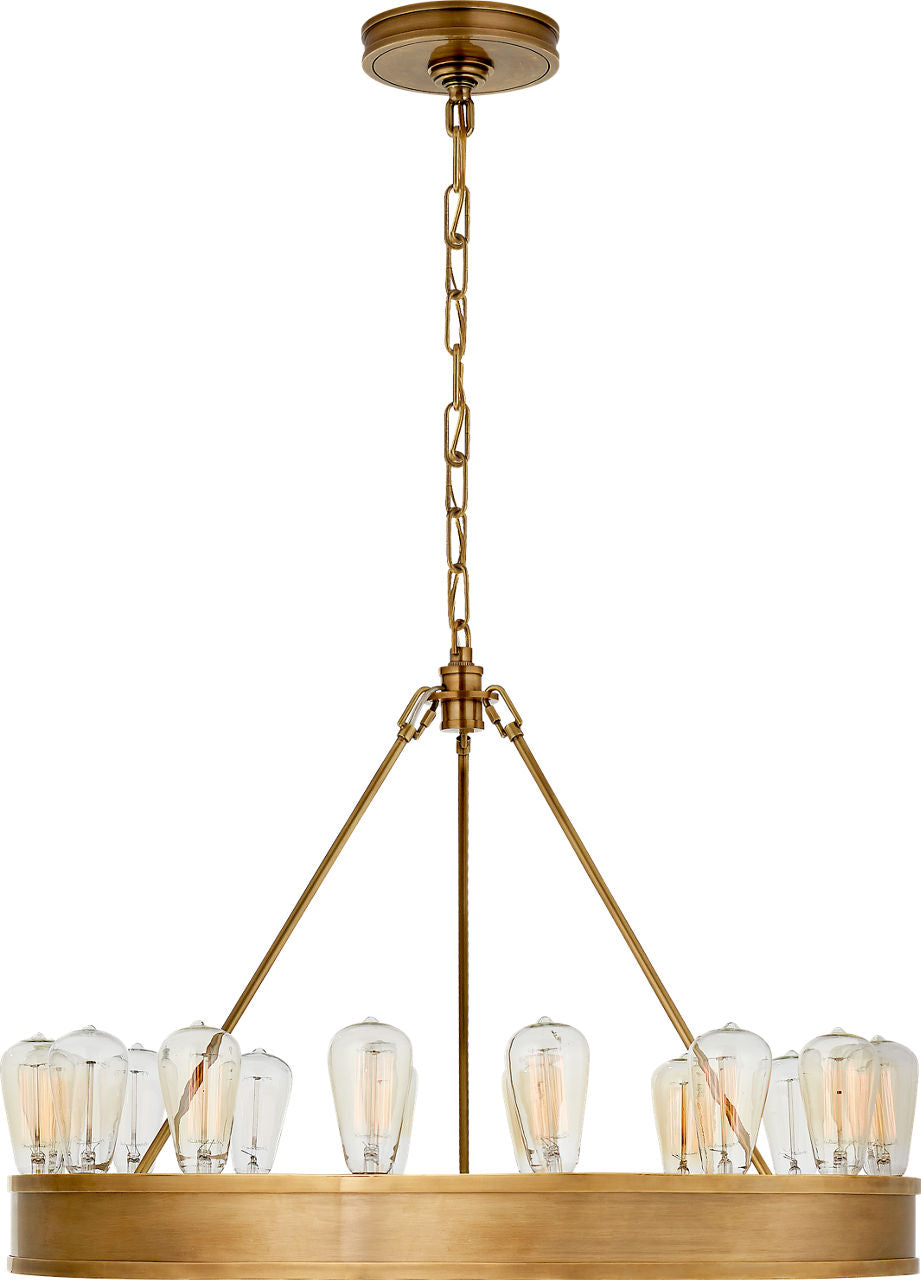 Roark 30" Modular Ring Chandelier | Natural Brass