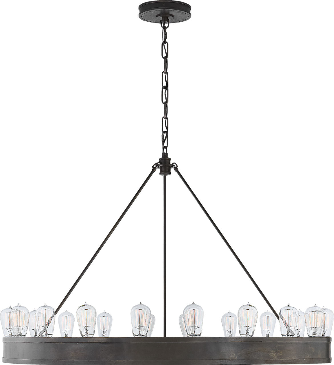 Roark 40" Modular Ring Chandelier | Aged Iron