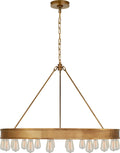 Roark 40" Modular Ring Chandelier | Natural Brass