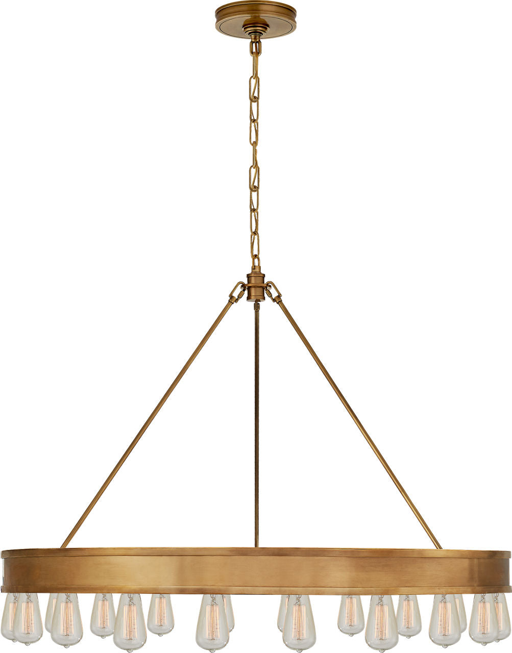Roark 40" Modular Ring Chandelier | Natural Brass
