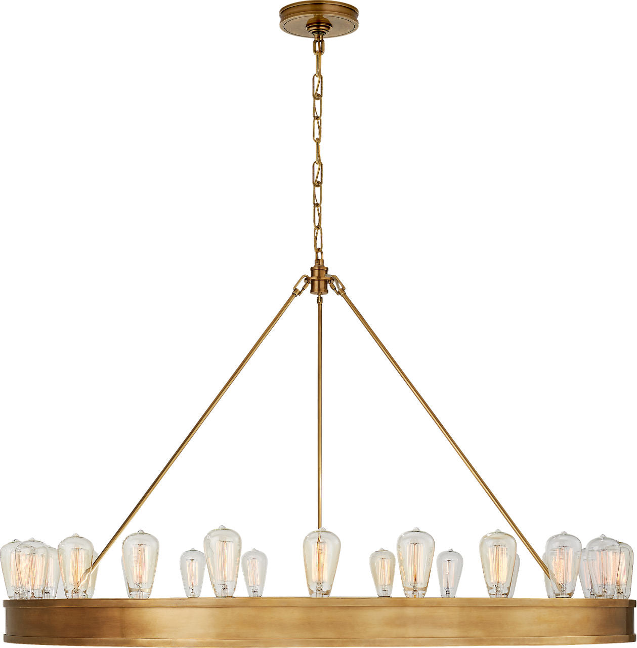 Roark 50" Modular Ring Chandelier | Natural Brass