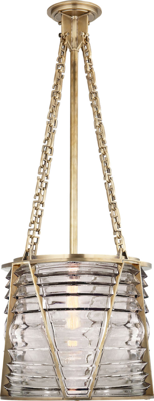Chatham Large Lantern | Natural Brass | Clear Glass
