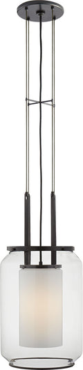 Upton Large Lantern | Bronze | Clear and White Glass