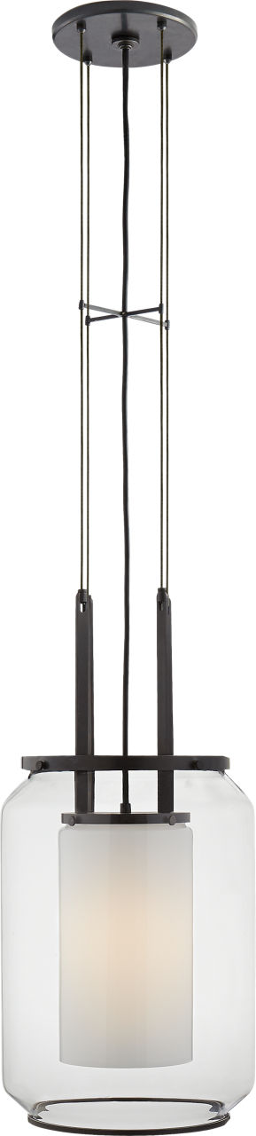 Upton Large Lantern | Bronze | Clear and White Glass