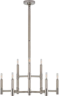 Barrett Medium Knurled Chandelier | Polished Nickel