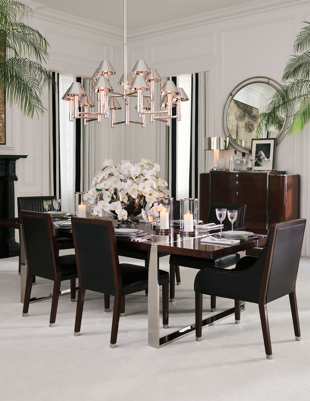 Barton Desk Lamp | Polished Nickel and Etched Crystal | Polished Nickel Shade