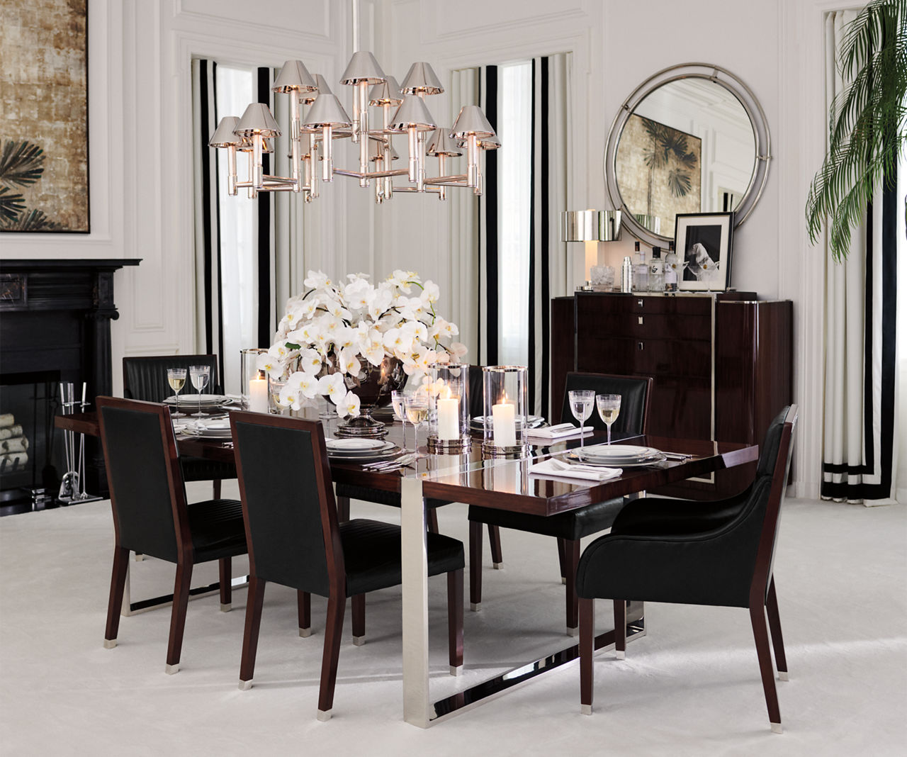 Barton Desk Lamp | Polished Nickel and Etched Crystal | Polished Nickel Shade