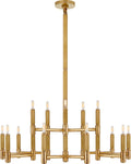 Barrett Large Knurled Chandelier | Natural Brass