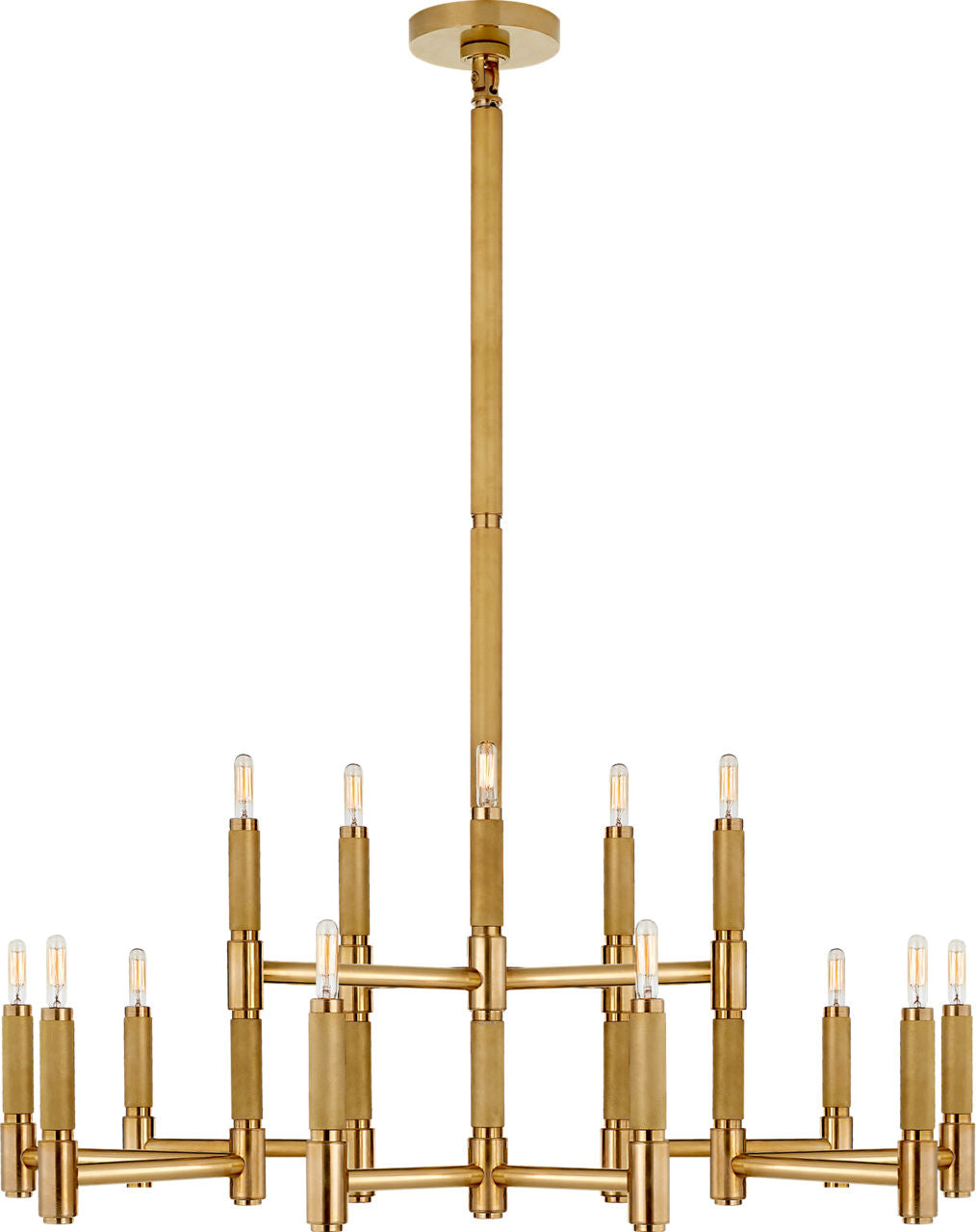 Barrett Large Knurled Chandelier | Natural Brass