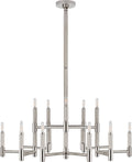 Barrett Large Knurled Chandelier | Polished Nickel