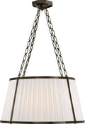 Windsor Large Hanging Shade | Bronze | Boxpleat Silk Shade