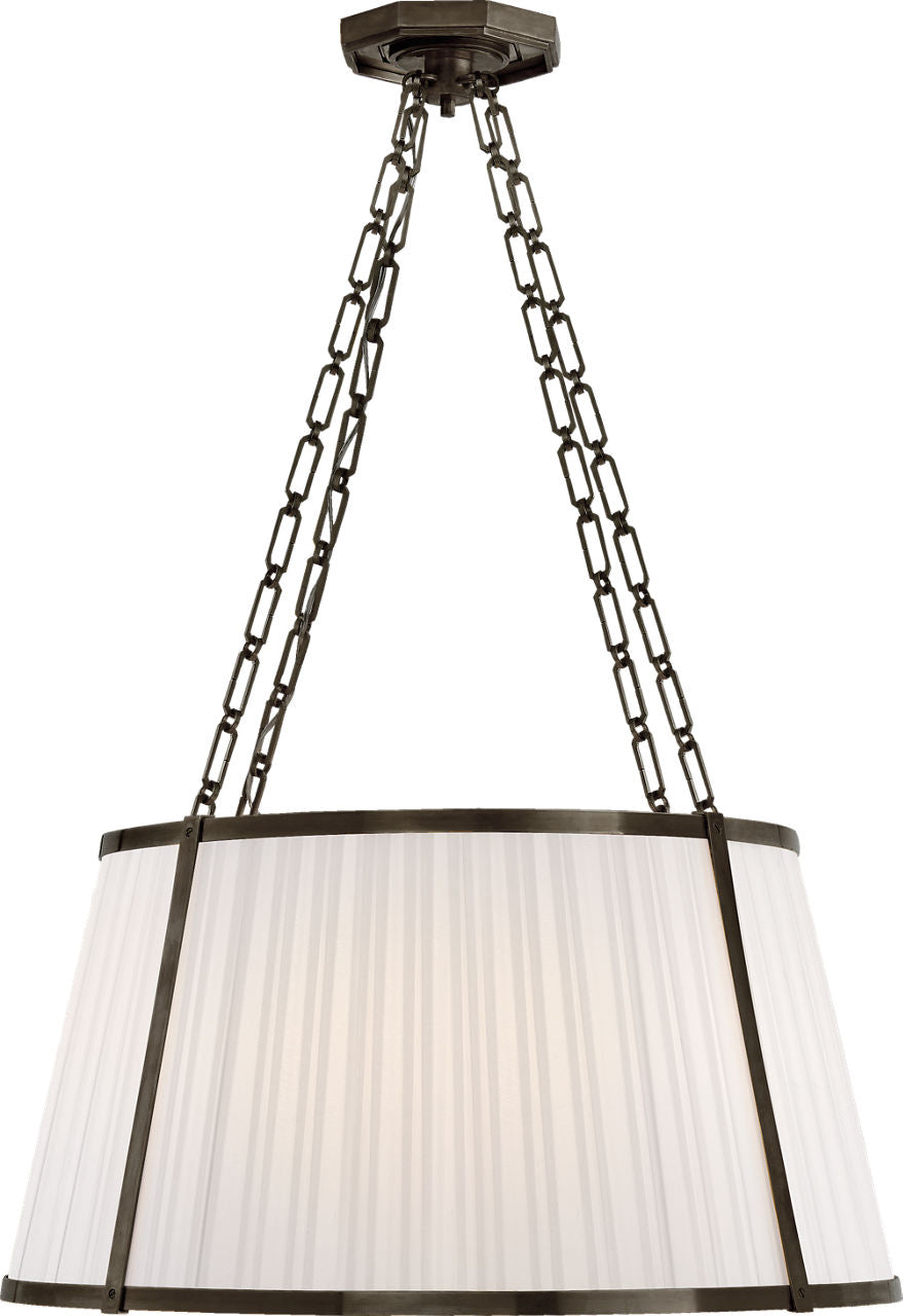 Windsor Large Hanging Shade | Bronze | Boxpleat Silk Shade