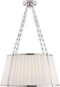Windsor Large Hanging Shade | Polished Nickel | Boxpleat Silk Shade