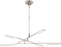 Daley Large Six Light Chandelier | Polished Nickel | Clear Acrylic