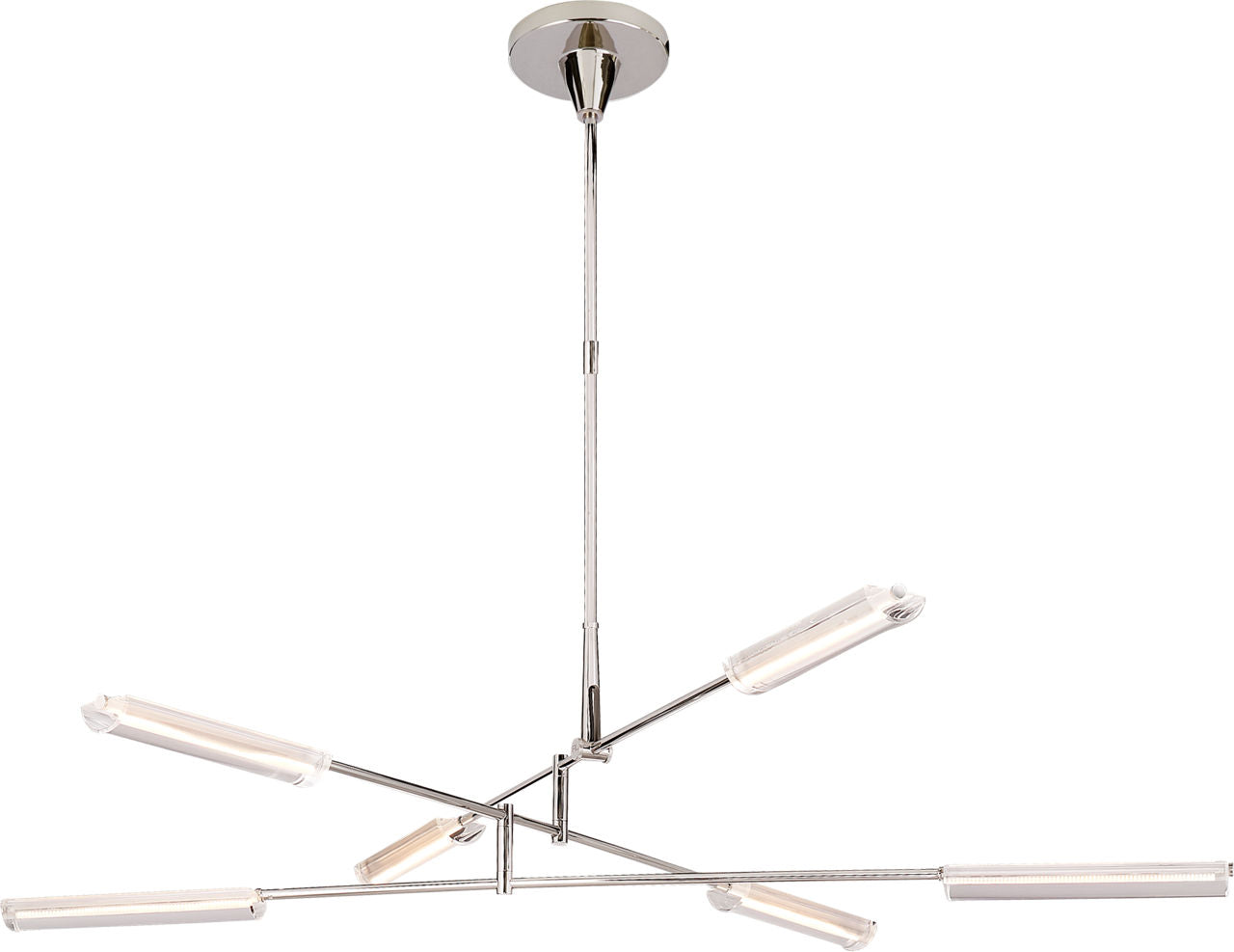 Daley Large Six Light Chandelier | Polished Nickel | Clear Acrylic