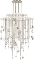 Hailee Medium Sculpted Chandelier | Polished Nickel and Plaster White | Crystal