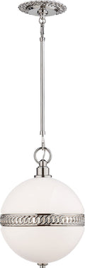 Hendricks Small Globe Pendant | Polished Nickel | White Glass