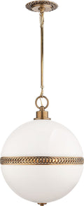 Hendricks Large Globe Pendant | Natural Brass | White Glass