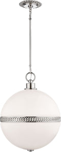 Hendricks Large Globe Pendant | Polished Nickel | White Glass