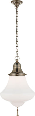 Xavier Small Pendant | Butler's Silver | White Glass