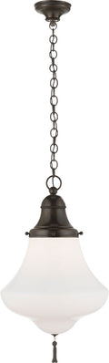 Xavier Small Pendant | Bronze | White Glass