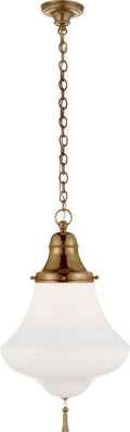 Xavier Small Pendant | Natural Brass | White Glass
