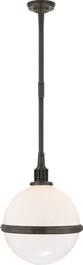 McCarren Large Globe Pendant | Bronze | White Glass