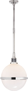 McCarren Large Globe Pendant | Polished Nickel | White Glass