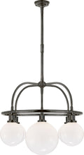McCarren Single Tier Chandelier | Bronze | White Glass