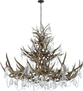 Straton Triple Tier Chandelier | Natural Bone | Antiqued Crystal