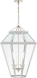 Edmund Large Lantern | Polished Nickel | Clear Beveled Glass