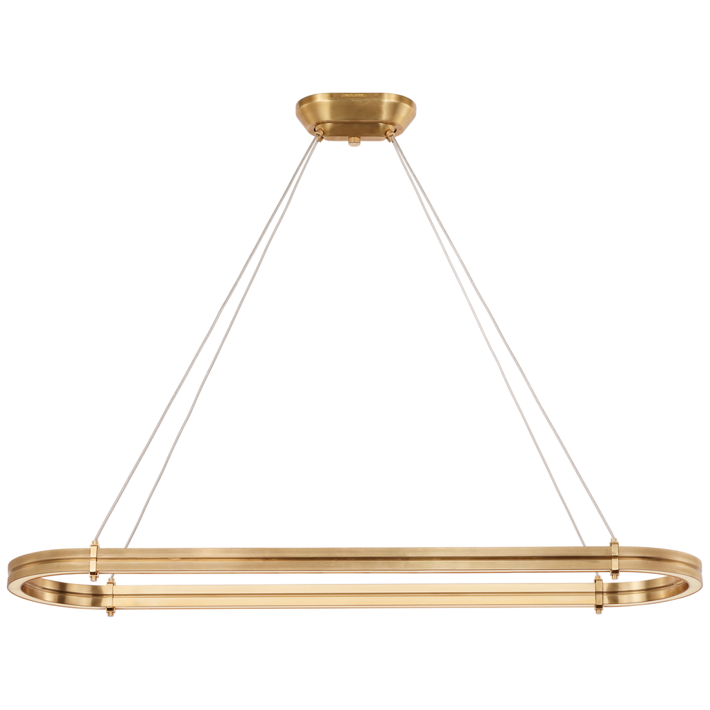 Paxton 54" Oval Linear Chandelier | Natural Brass
