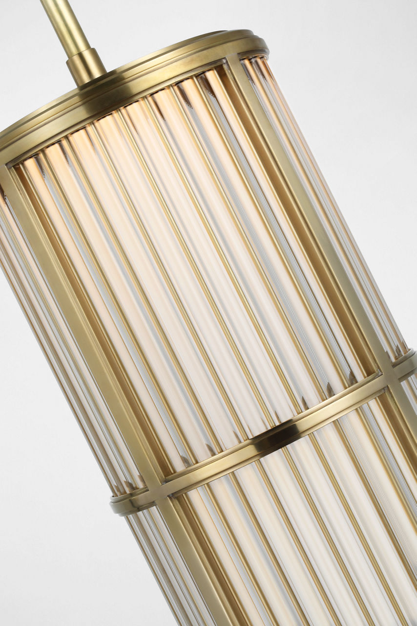Perren 10" Pendant | Natural Brass and Glass Rods