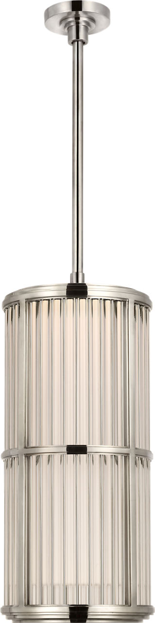 Perren 10" Pendant | Polished Nickel and Glass Rods