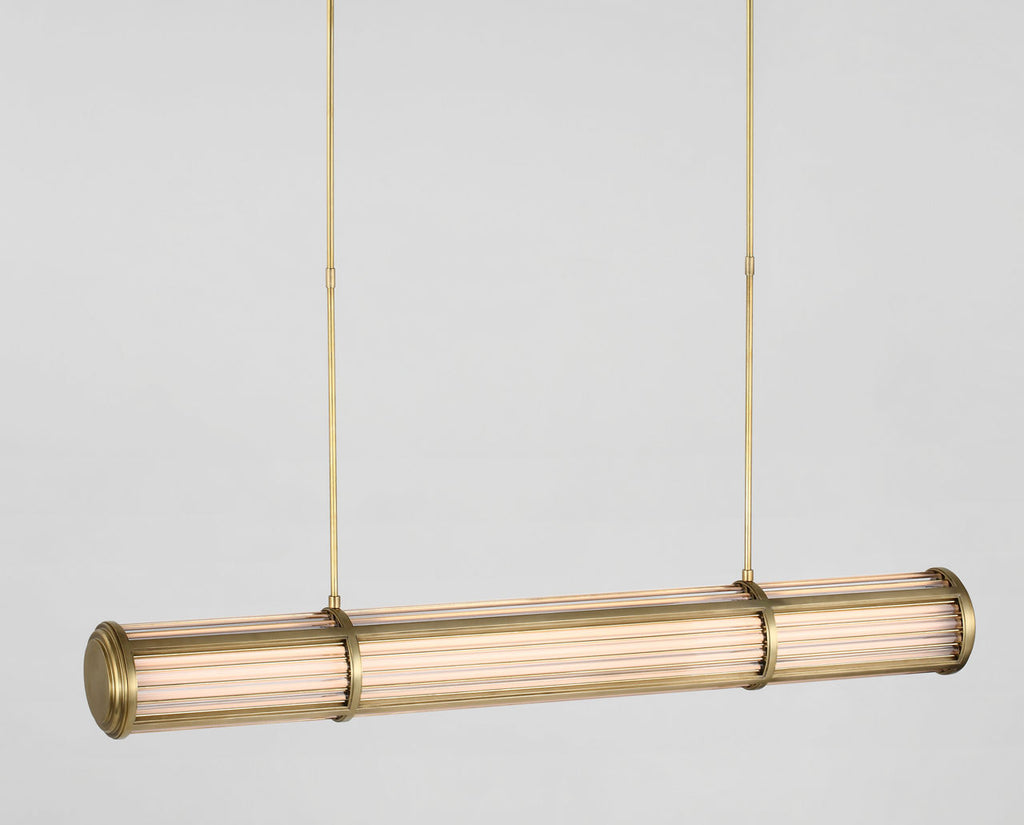 Perren Large Linear Chandelier | Natural Brass