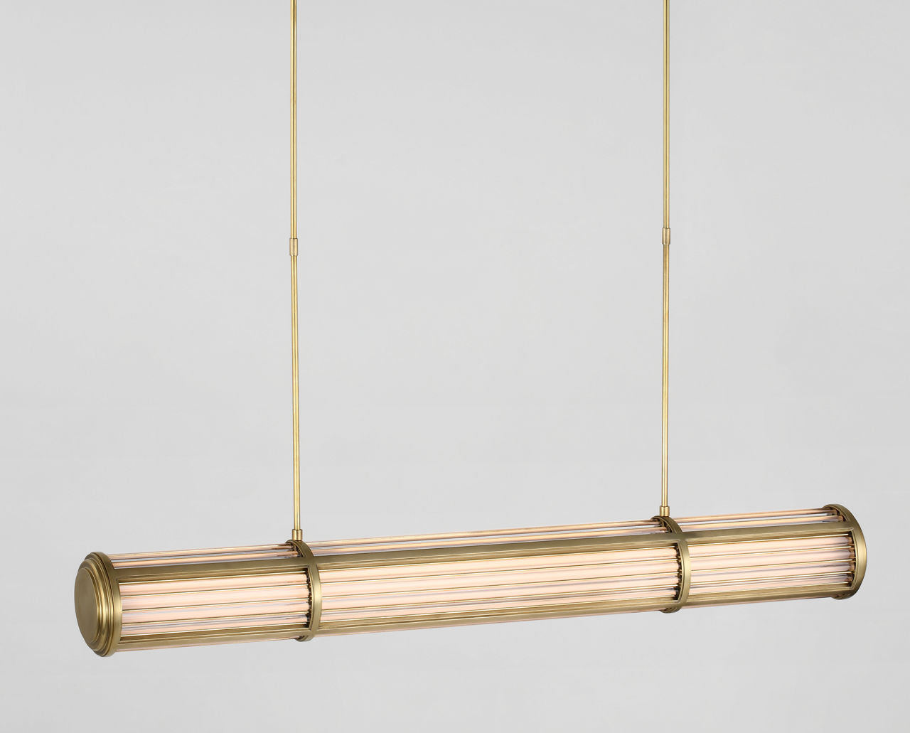 Perren Large Linear Chandelier | Natural Brass