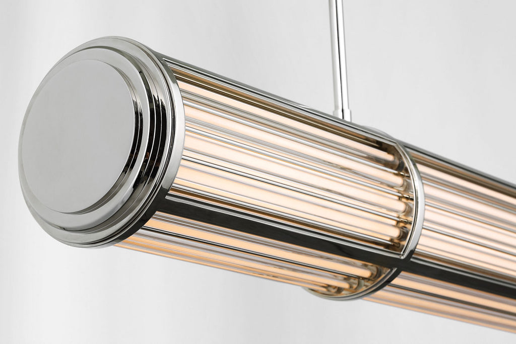 Perren Large Linear Chandelier | Polished Nickel