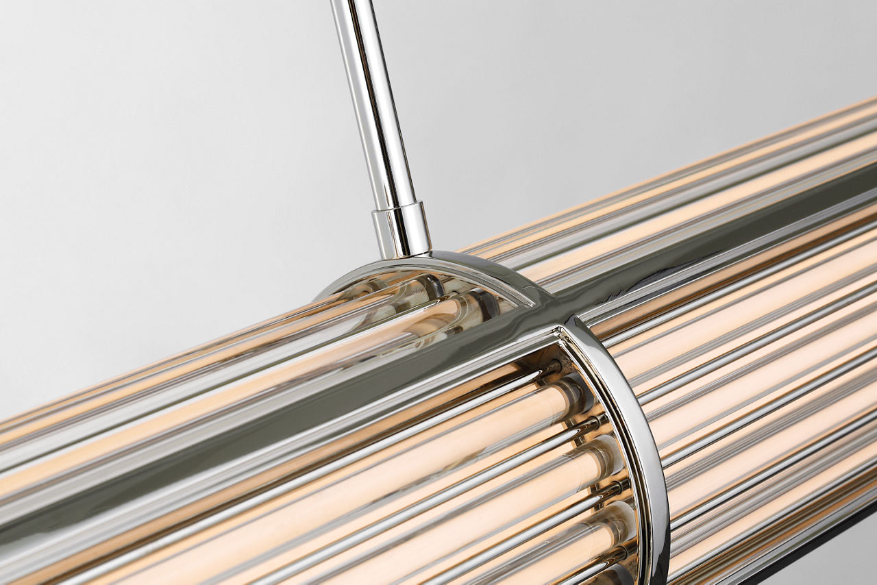 Perren Large Linear Chandelier | Polished Nickel