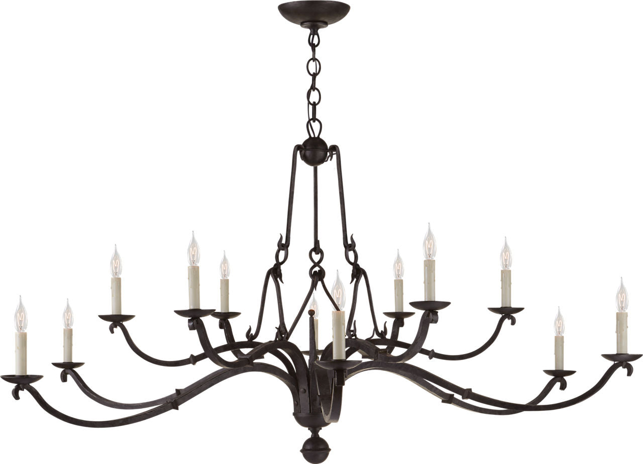 Allegra Large Two-Tiered Chandelier | Aged Iron