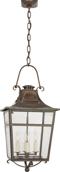 Carrington Small Lantern | Weathered Verdigris | Clear Glass