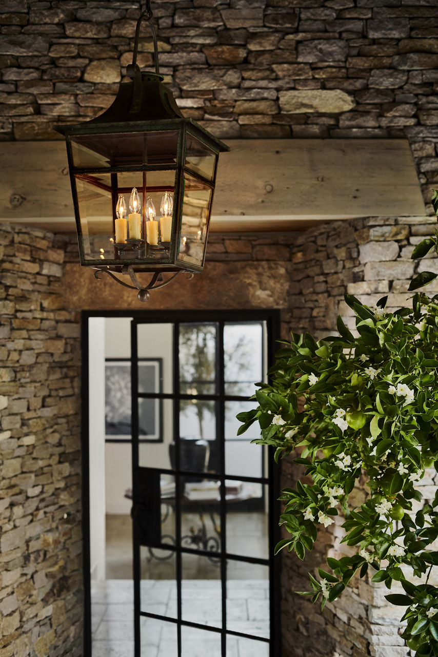 Carrington Small Lantern | Weathered Verdigris | Clear Glass