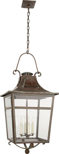 Carrington Large Lantern | Weathered Verdigris | Clear Glass