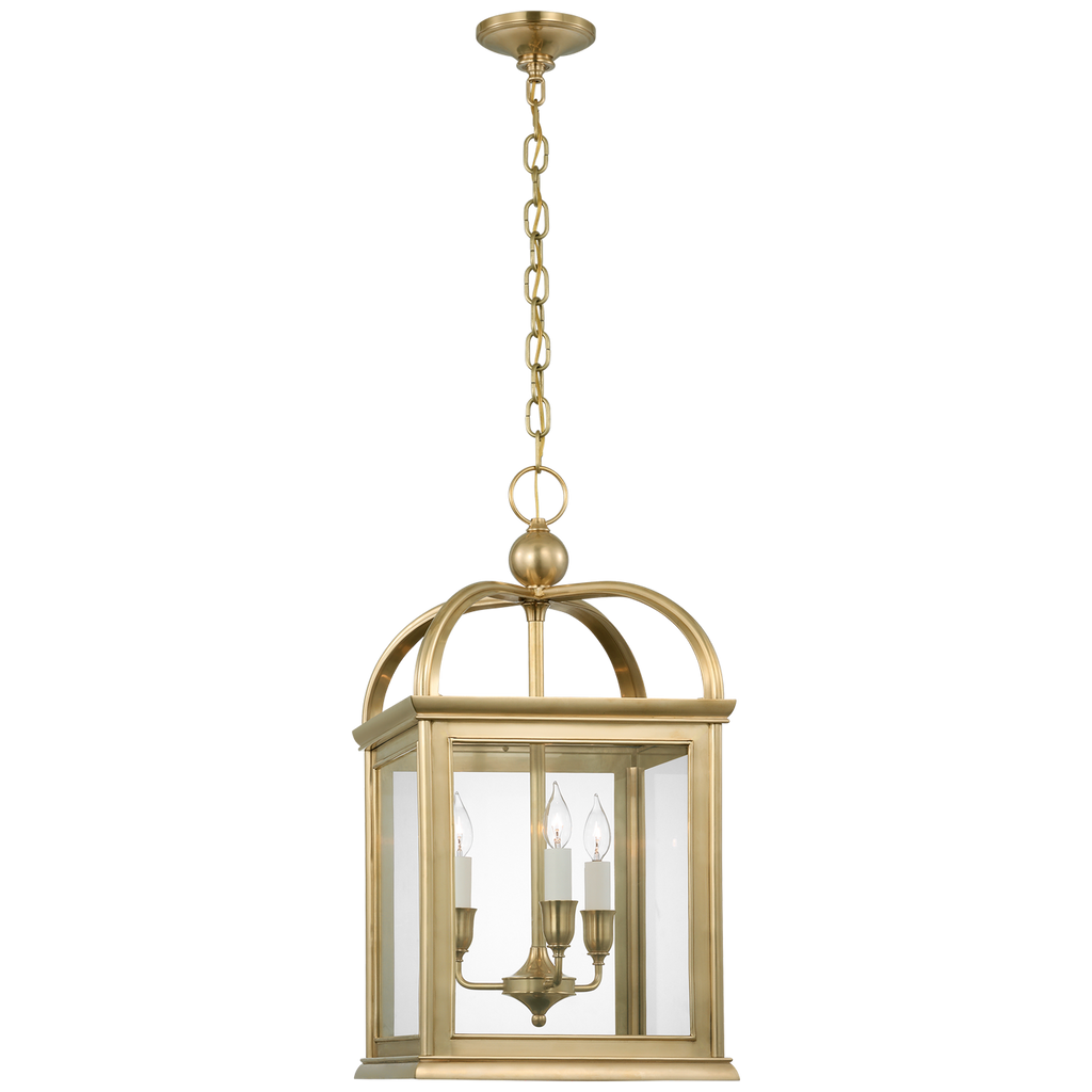Rhoades 16" Lantern | Natural Brass | Clear Glass