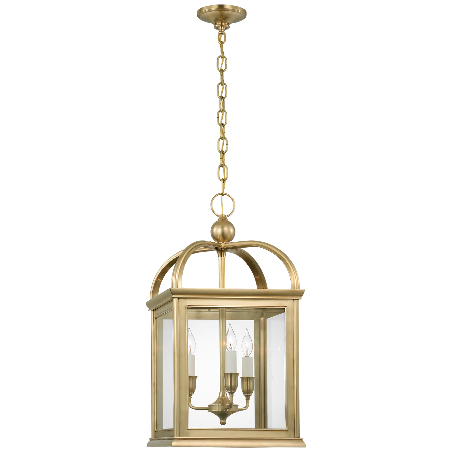 Rhoades 16" Lantern | Natural Brass | Clear Glass