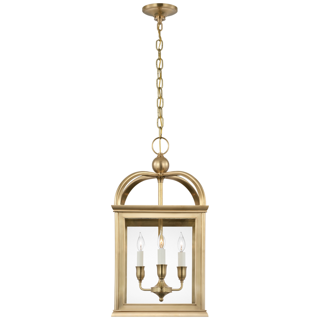 Rhoades 16" Lantern | Natural Brass | Clear Glass