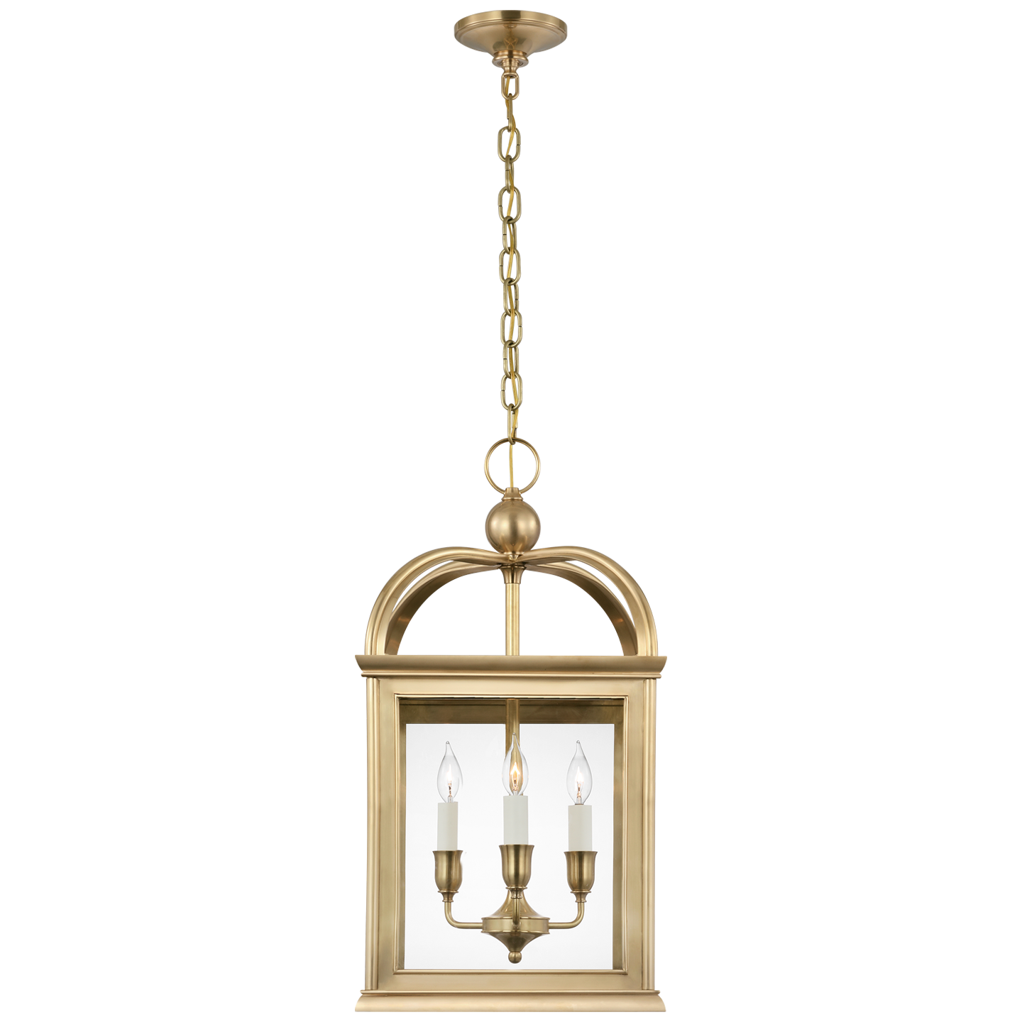 Rhoades 16" Lantern | Natural Brass | Clear Glass