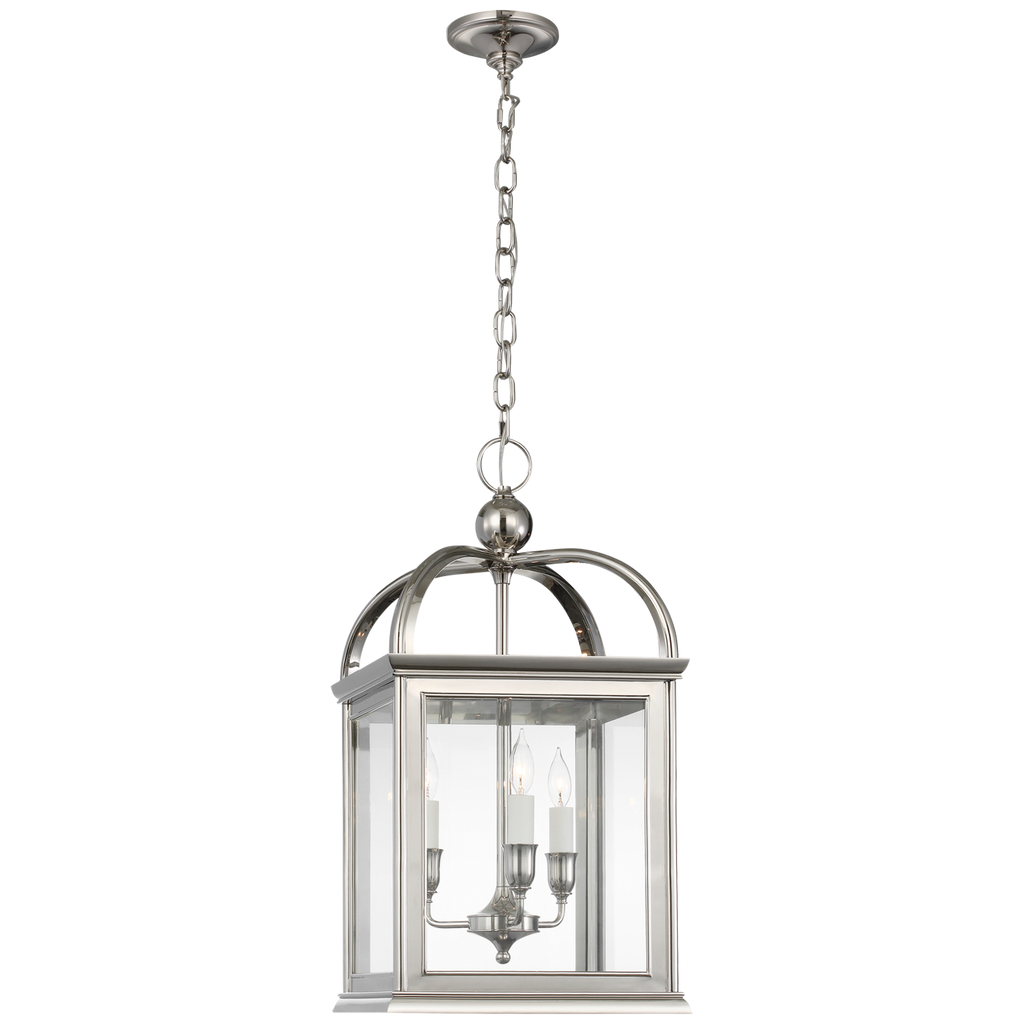 Rhoades 16" Lantern | Polished Nickel | Clear Glass
