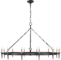 Branson Large One-Tier Ring Torch Chandelier | Aged Iron
