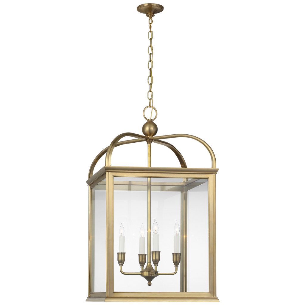 Rhoades 25" Lantern | Natural Brass | Clear Glass