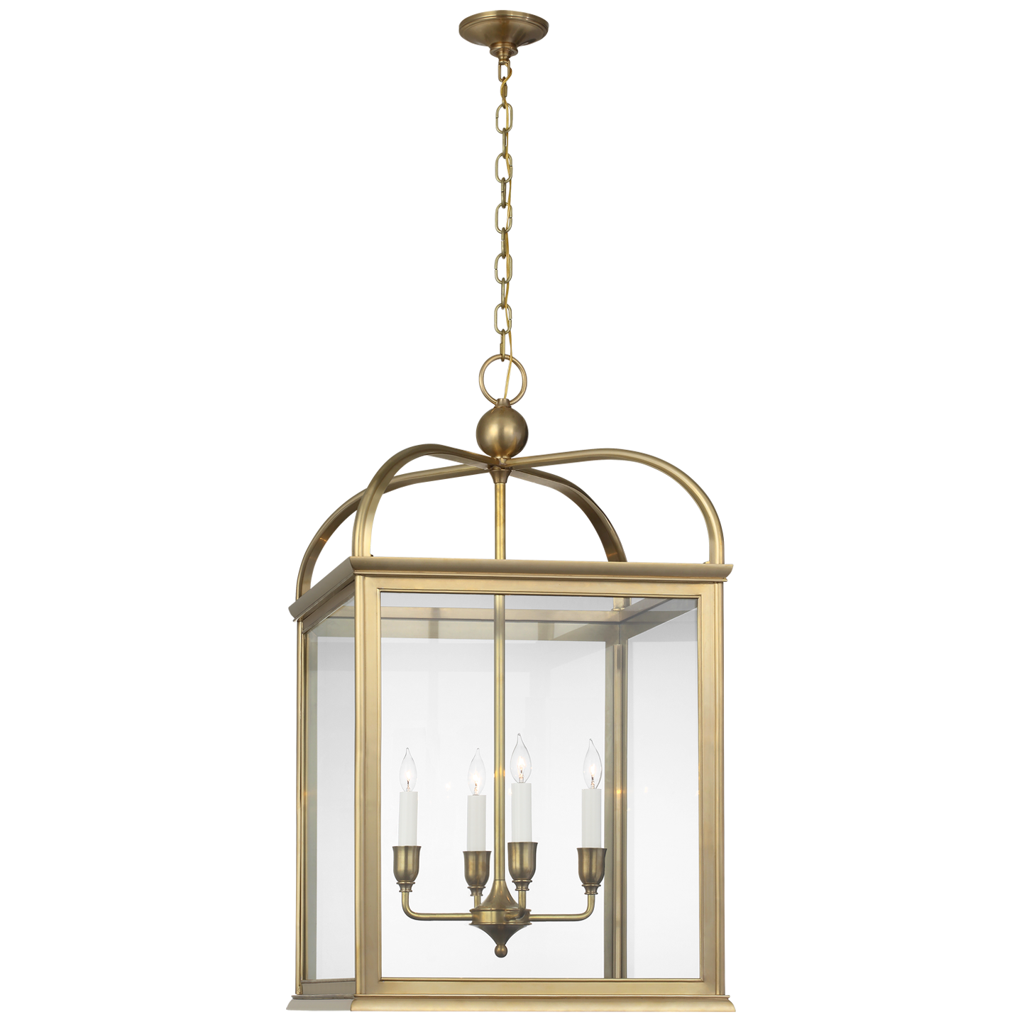 Rhoades 25" Lantern | Natural Brass | Clear Glass